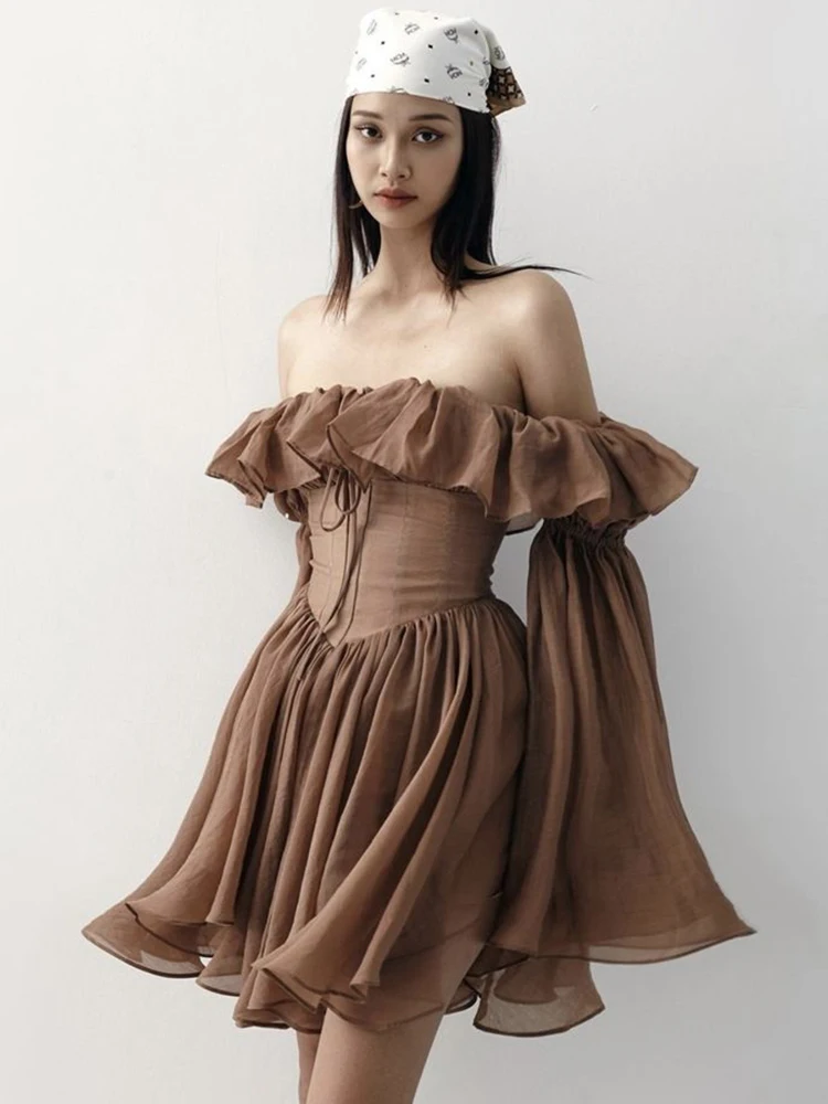ZOKI Designed Women Dress High Waist Sexy Off Shoulder Long Sleeve Party Dress Fashion Ruffles Elegant Lace Up Ladies Vestidos
ZOKI Designed Women Dress High Waist Sexy Off Shoulder Long Sleeve Party Dress Fashion Ruffles Elegant Lace Up Ladies Vestidos