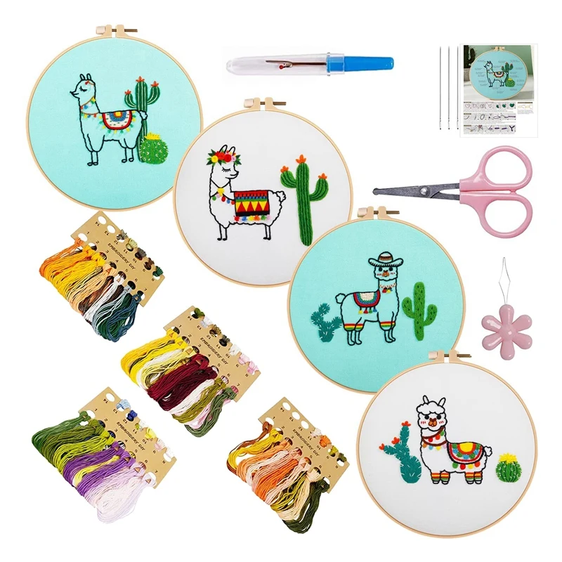 AT69 -4 Pack Embroidery Starter Kit With Pattern, Cross Stitch Kit For Beginners, DIY Embroidery Kit For Beginners
AT69 -4 Pack Embroidery Starter Kit With Pattern, Cross Stitch Kit For Beginners, DIY Embroidery Kit For Beginners