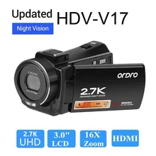 Ordro-V17 Video Camera Infrared Night Vision Camcorder 2.7K 1080P Full HD YouTube Vlog Ghost Hunting Videos Shooting Cameras