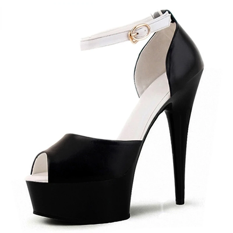 

Sexy Ankle Straps 15cm Women's High Heel Sandals Model Shows Catwalk Night Club Party Pole Dance Shoes Sandals