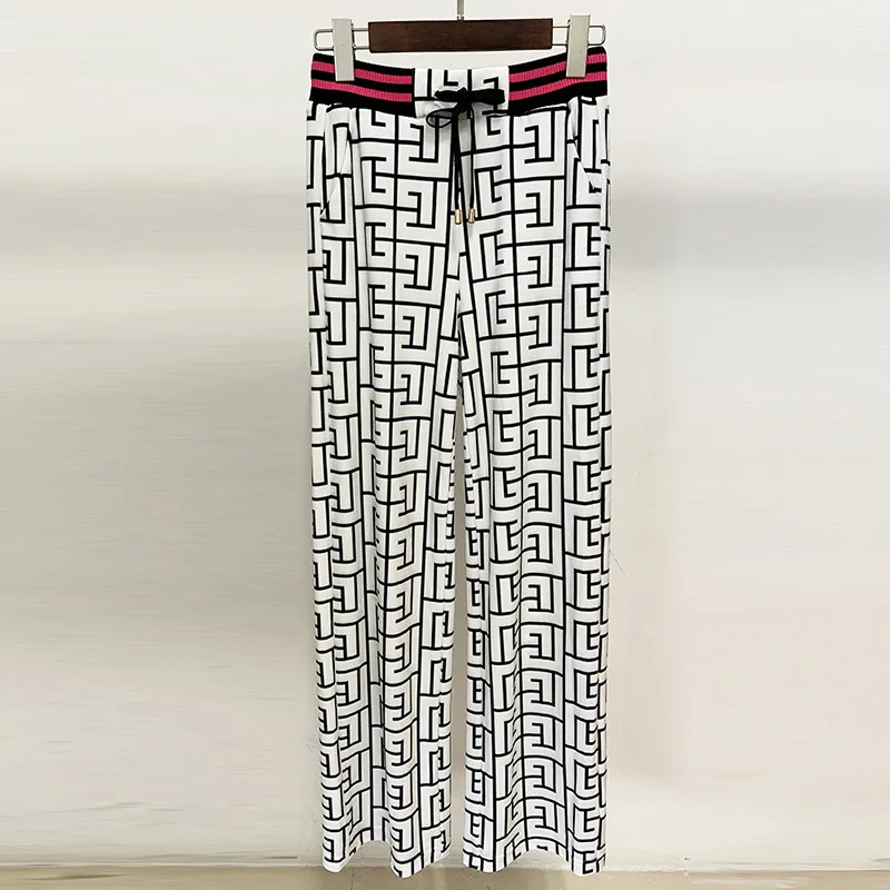HIGH STREET New Fashion FW 2022 Designer Trousers Drawstring Waist Women's Jacquard Gold Velvet Straight Long Pants
HIGH STREET New Fashion FW 2022 Designer Trousers Drawstring Waist Women's Jacquard Gold Velvet Straight Long Pants