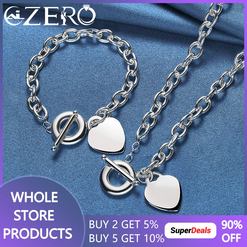 925 Sterling Silver Fashion Jewelry Set For Women Man Ot Buckle Heart Pendant Chain Bracelet Necklace Best Valentine's Day Gift
925 Sterling Silver Fashion Jewelry Set For Women Man Ot Buckle Heart Pendant Chain Bracelet Necklace Best Valentine's Day Gift