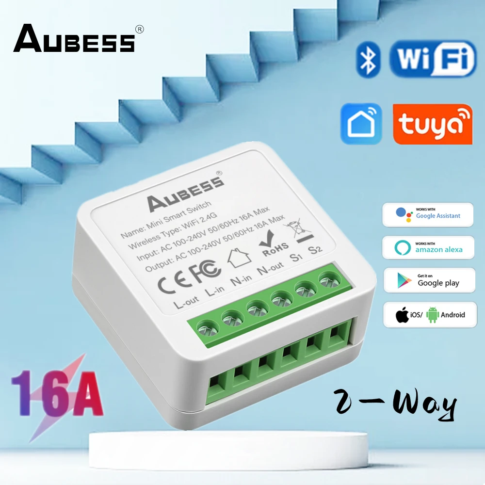 Tuya 16A MINI Wifi Smart Switch Support 2-way Control Timer Wireless Switches Smart Home Automation Compatible With Alexa Google
Tuya 16A MINI Wifi Smart Switch Support 2-way Control Timer Wireless Switches Smart Home Automation Compatible With Alexa Google