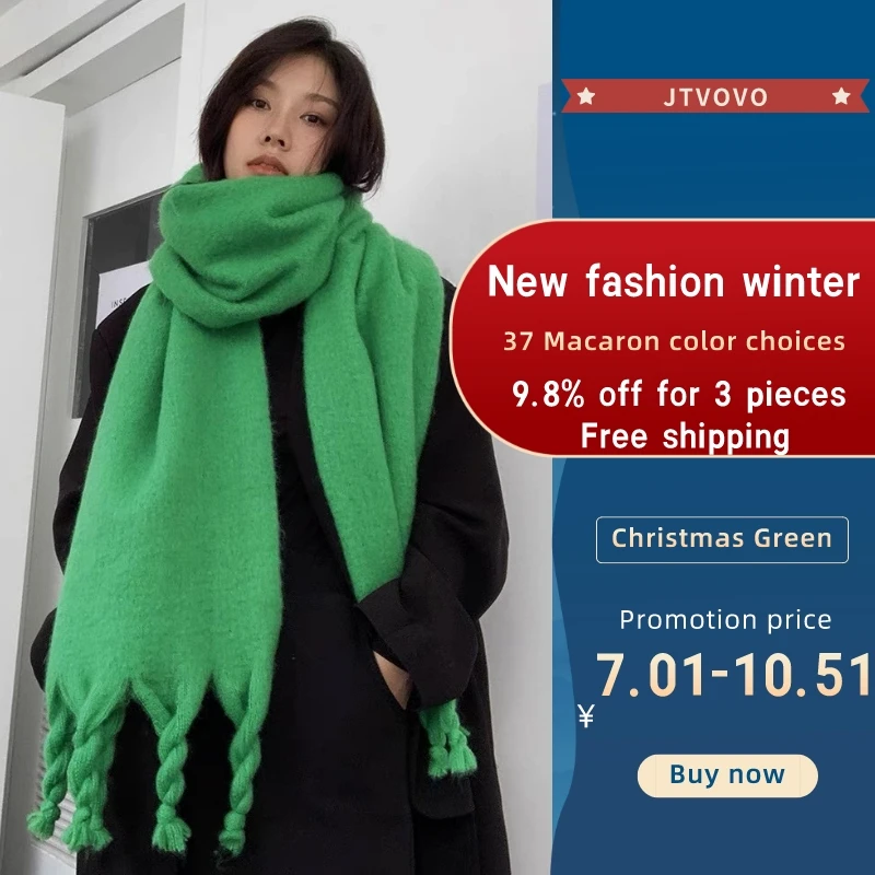 Luxury Brand Women Plaid Scarf Winter Warm pashmina Shawls Cashmere Thick Wrap Lady Tassel Scarves Christmas green Hairy bufanda
Luxury Brand Women Plaid Scarf Winter Warm pashmina Shawls Cashmere Thick Wrap Lady Tassel Scarves Christmas green Hairy bufanda