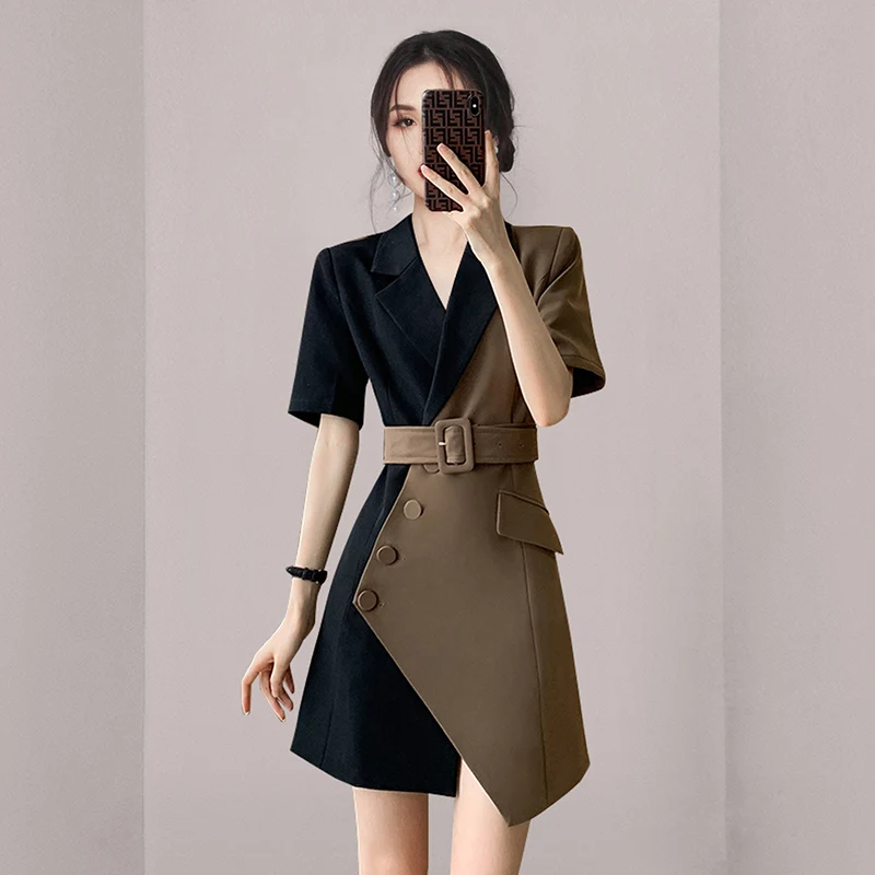 High Quality Women Elegant Chic Blazer Dress Summer Slim Office Cocktail Party Robe Female Vintage Short Sleeve Dresses Vestidos
High Quality Women Elegant Chic Blazer Dress Summer Slim Office Cocktail Party Robe Female Vintage Short Sleeve Dresses Vestidos