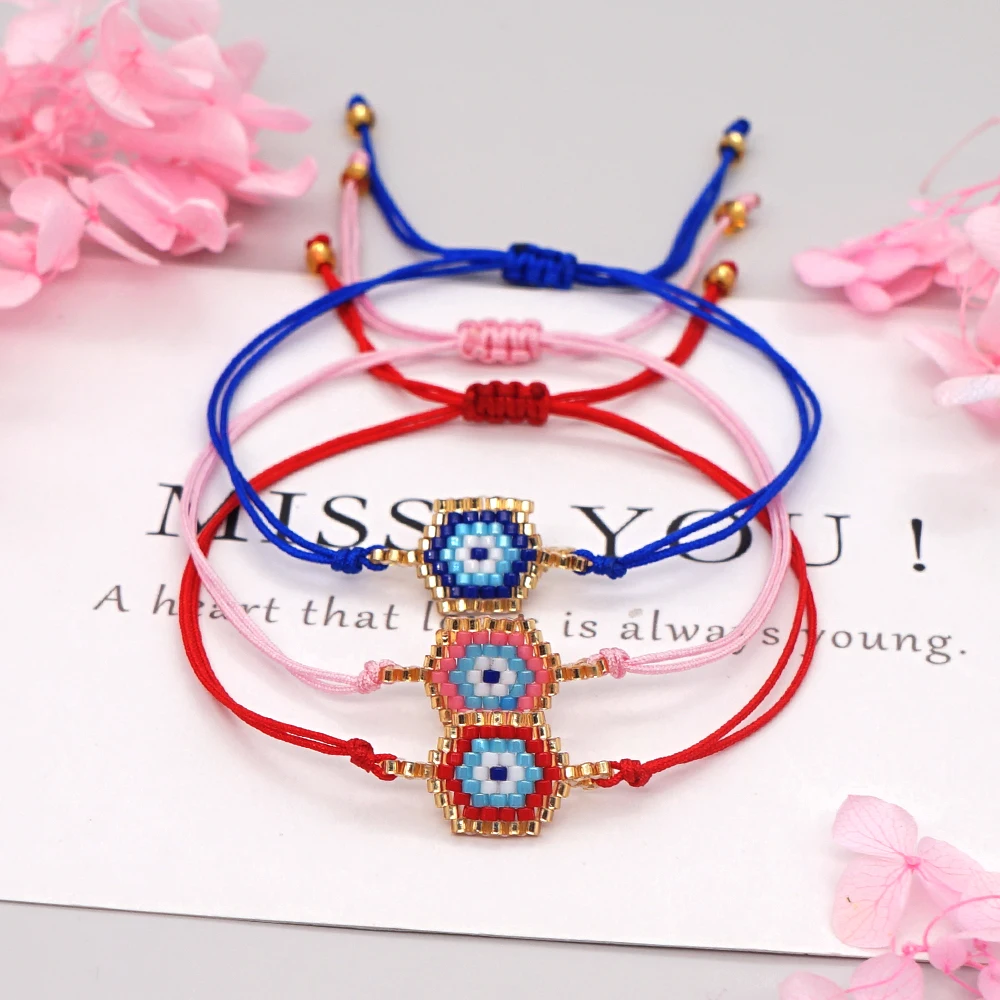 

Evil Eye Braided Bracelet Lucky Red Black Color Thread Couple Rope Chain Handmade Prayer Bangles Pulsrea Jewelry Gift for Friend