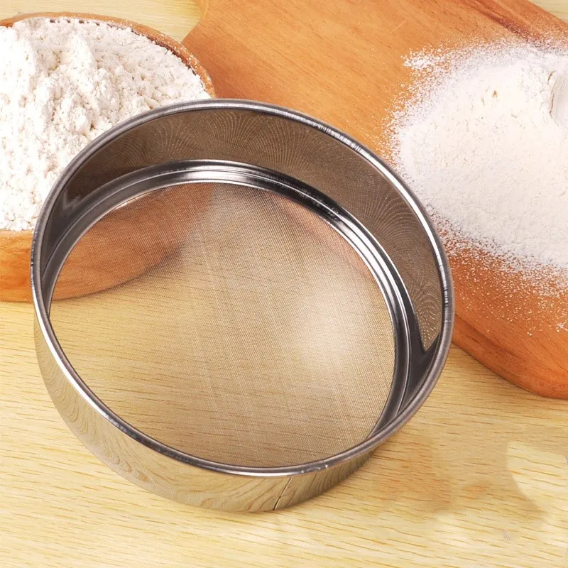 

Kitchen Fine Mesh Flour Sifter Professional Round Stainless Steel Flour Sieve Strainer Sifters Best for Kitchen Baking Tea