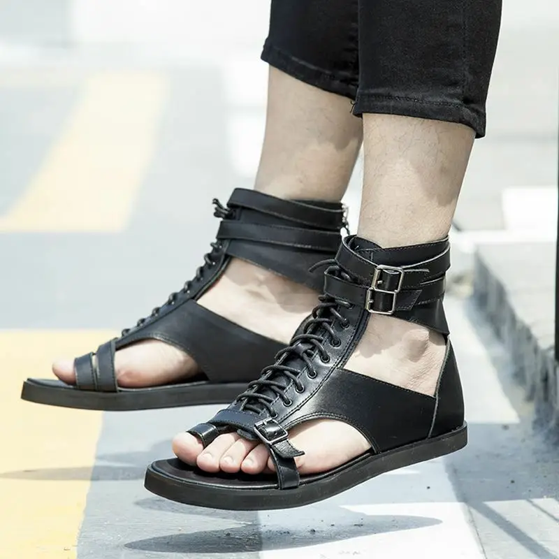 Sandals Men Shoes PU Solid Color Fashion Casual Summer Street Beach Personality Toe Ring Lace-Up Bag Ankle Buckle Sandals CP002
Sandals Men Shoes PU Solid Color Fashion Casual Summer Street Beach Personality Toe Ring Lace-Up Bag Ankle Buckle Sandals CP002