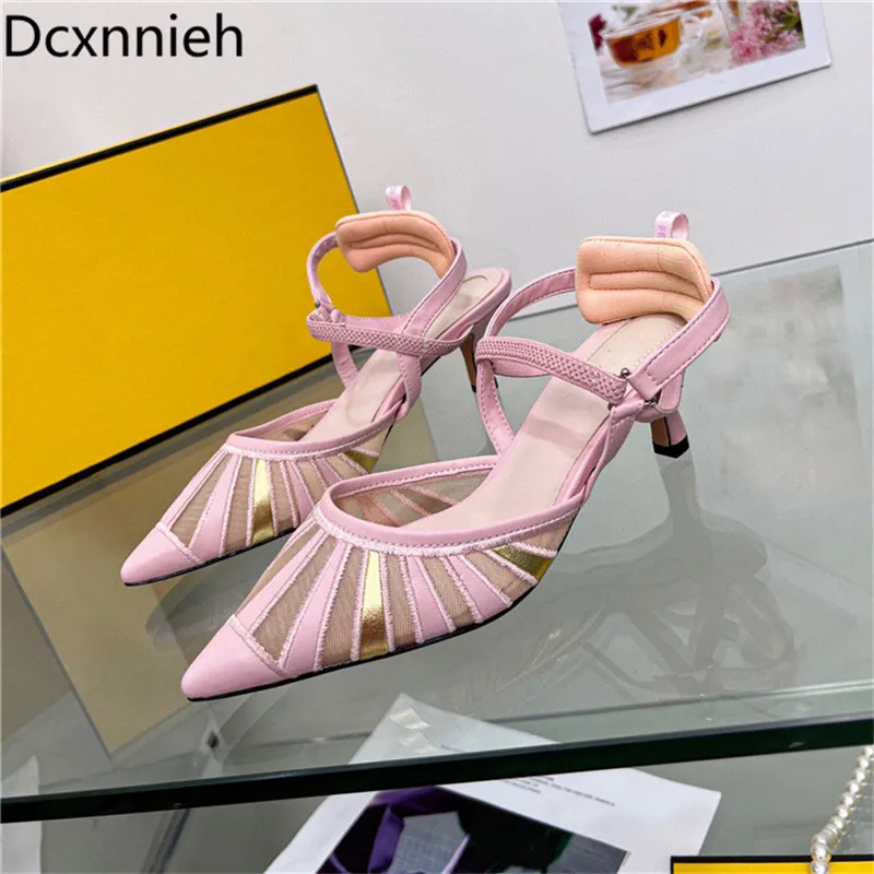 Summer New Pointed Toe Mid-heel Mesh Breathable Buckle Stiletto Heel Shoes Fashion Sexy High-heeled Sandals Woman Sandals 2022
Summer New Pointed Toe Mid-heel Mesh Breathable Buckle Stiletto Heel Shoes Fashion Sexy High-heeled Sandals Woman Sandals 2022