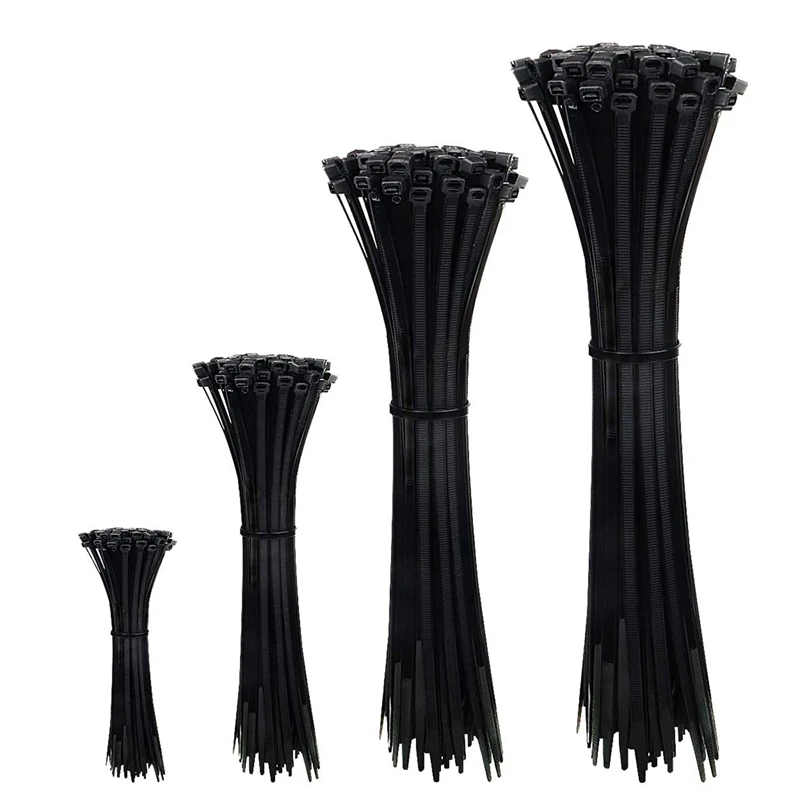 ABHG 400 Pcs Black Cable Ties Plastic Nylon Zip Ties Self Locking Tie Wraps 2.5X100mm 2.5X200mm,3.6X300mm,4.6X300mm
ABHG 400 Pcs Black Cable Ties Plastic Nylon Zip Ties Self Locking Tie Wraps 2.5X100mm 2.5X200mm,3.6X300mm,4.6X300mm