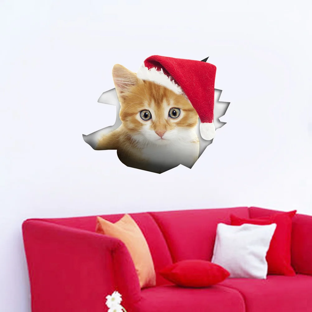 3 Wall Decors Cat Removable 3D Christmas Peel Vivid Wall Decals for Toilet Kitchen
3 Wall Decors Cat Removable 3D Christmas Peel Vivid Wall Decals for Toilet Kitchen