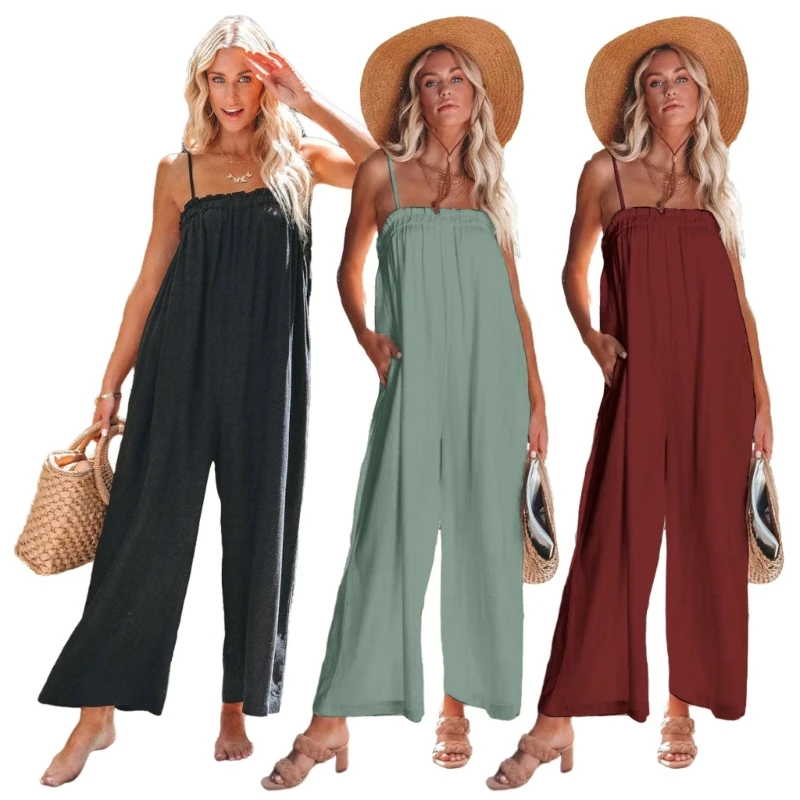 Wide Leg Jumpsuit Women Jumpsuit Spaghetti Strap Jumpsuit Backless Jumpsuit 10CD
Wide Leg Jumpsuit Women Jumpsuit Spaghetti Strap Jumpsuit Backless Jumpsuit 10CD