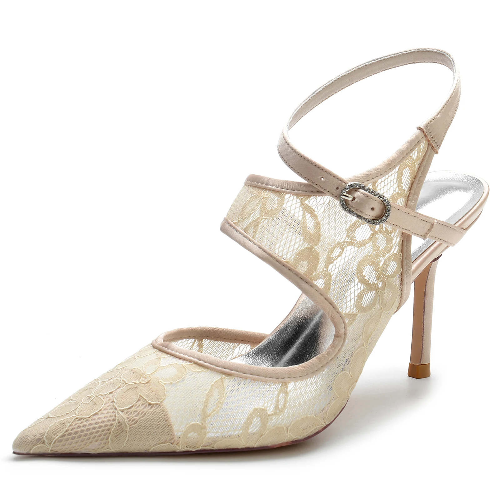 Mules Sleek Pointed Toe Lace Iteration Contoured Sides Narrow Band Crossing the Instep Slingback Stiletto Heel Pumps Summe
Mules Sleek Pointed Toe Lace Iteration Contoured Sides Narrow Band Crossing the Instep Slingback Stiletto Heel Pumps Summe