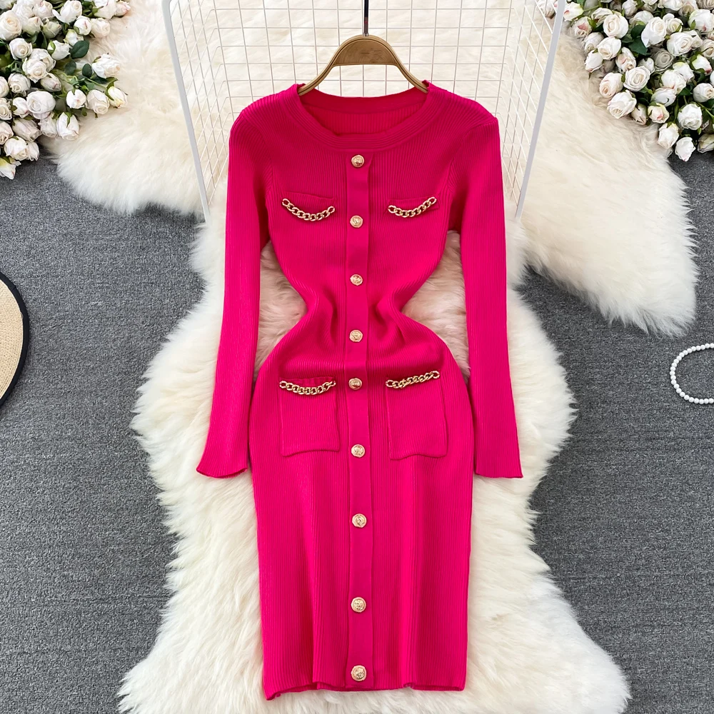 Chic Sexy elegant Bodycon Sweater Pencil Dress Korean Fashion Elastic Slim wrap Dress Women office lady Autumn Knitted Vestidos
Chic Sexy elegant Bodycon Sweater Pencil Dress Korean Fashion Elastic Slim wrap Dress Women office lady Autumn Knitted Vestidos