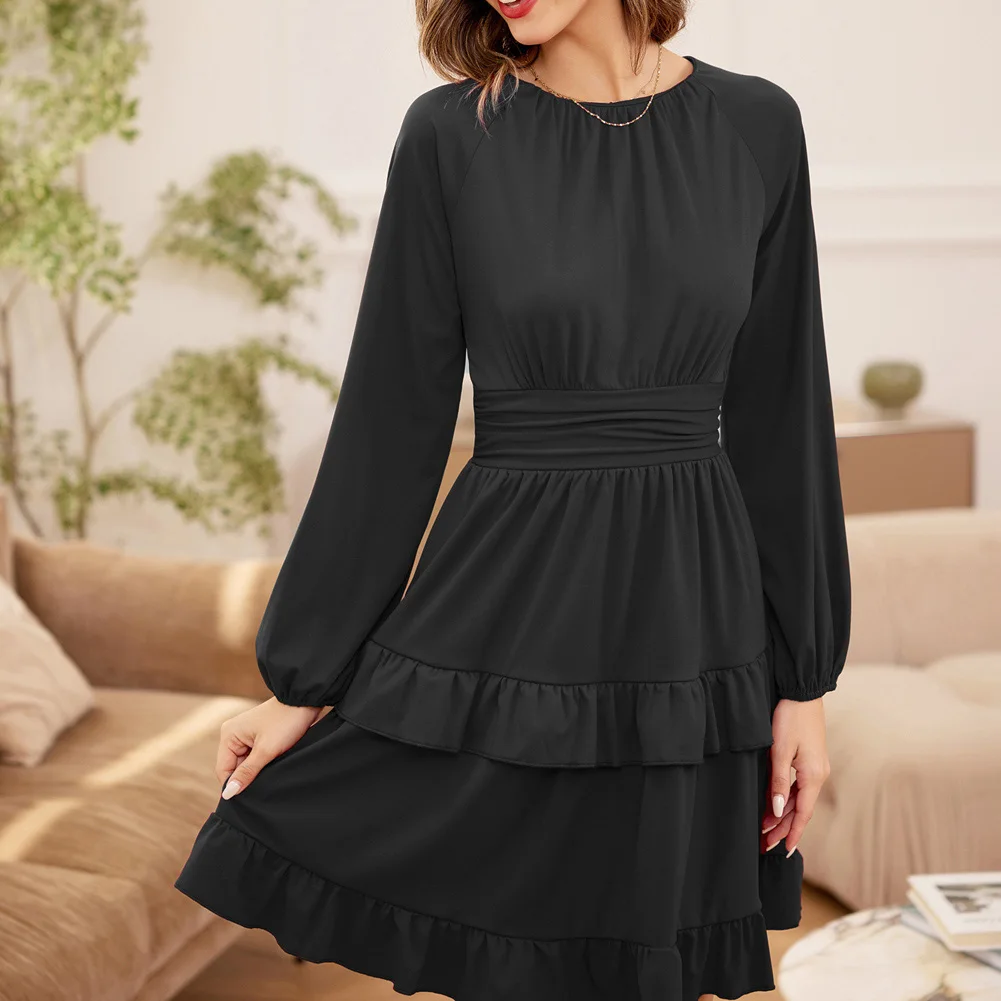 Kate Kasin Women Long Lantern Sleeve Crewneck Ruffle Tiered Short Dress Elastic Waist Smocked A Line Swing Casual Dress A30
Kate Kasin Women Long Lantern Sleeve Crewneck Ruffle Tiered Short Dress Elastic Waist Smocked A Line Swing Casual Dress A30