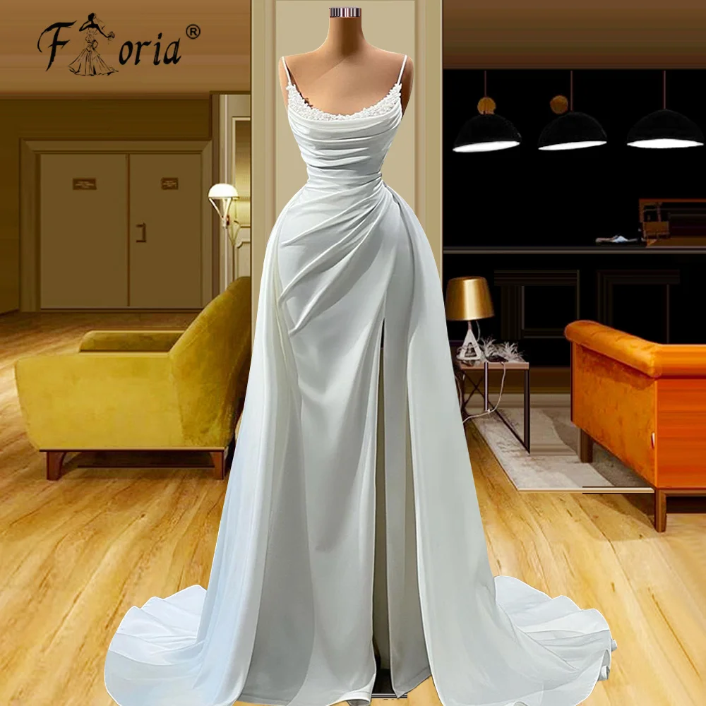 Beaded Pearl Mermaid Wedding Dresses 2023 Spaghetti Sleeveless Satin Bridal Gowns with Overskirt Robe De Mariee Civil For Women
Beaded Pearl Mermaid Wedding Dresses 2023 Spaghetti Sleeveless Satin Bridal Gowns with Overskirt Robe De Mariee Civil For Women