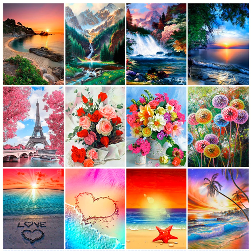 DIY 5D Diamond Painting Landscape Sunset Beach Flowers Full Drill Diamond Embroidery Mosaic Art Rhinestones Pictures Home Decor
DIY 5D Diamond Painting Landscape Sunset Beach Flowers Full Drill Diamond Embroidery Mosaic Art Rhinestones Pictures Home Decor
