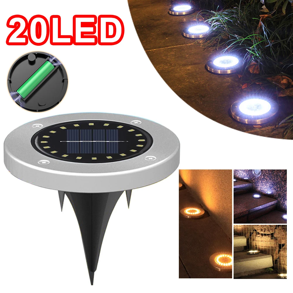 20 LED Solar Ground Light Outdoor Waterproof Garden Path Deck Lights Lawn Pathway Yard Landscape Disk Lights
20 LED Solar Ground Light Outdoor Waterproof Garden Path Deck Lights Lawn Pathway Yard Landscape Disk Lights