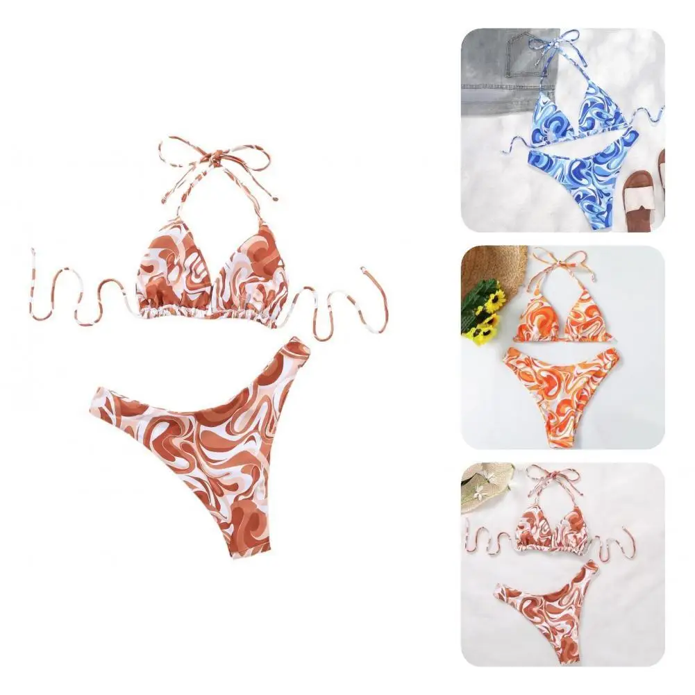 Print 2 Pcs/Set Chic Wear-resistant Swimwear Set Lightweight Bathing Suit Eye-catching for Spa
Print 2 Pcs/Set Chic Wear-resistant Swimwear Set Lightweight Bathing Suit Eye-catching for Spa