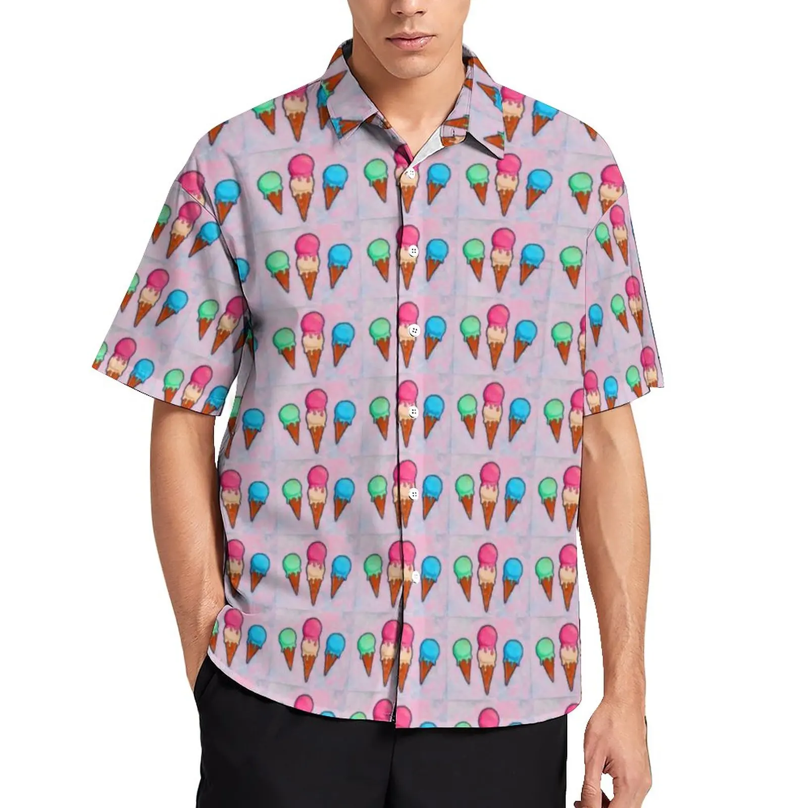 Ice Cream Cones Summer Shirt Colorful Cartoon Print Casual Shirts Man Novelty Blouses Summer Short Sleeves
Ice Cream Cones Summer Shirt Colorful Cartoon Print Casual Shirts Man Novelty Blouses Summer Short Sleeves