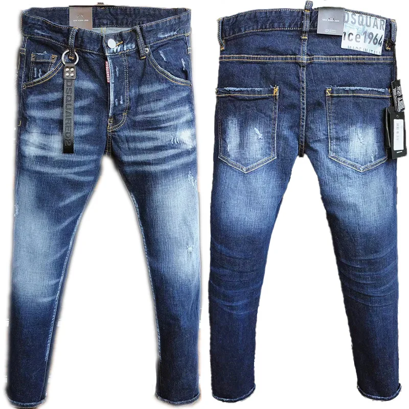Dsquared2 Brand Men Blue Jeans Mens Causal Stretch Straight Slim Fit Denim Pants Street Hip Hop Punk Ripped Skinny D2 Jeans
Dsquared2 Brand Men Blue Jeans Mens Causal Stretch Straight Slim Fit Denim Pants Street Hip Hop Punk Ripped Skinny D2 Jeans