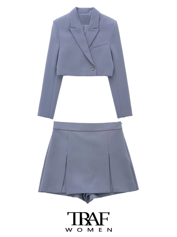 TRAF Women Fashion Front Button Cropped Blazer Coat Vintage Notched Collar Long Sleeve Female Outerwear Chic Veste Femme
TRAF Women Fashion Front Button Cropped Blazer Coat Vintage Notched Collar Long Sleeve Female Outerwear Chic Veste Femme