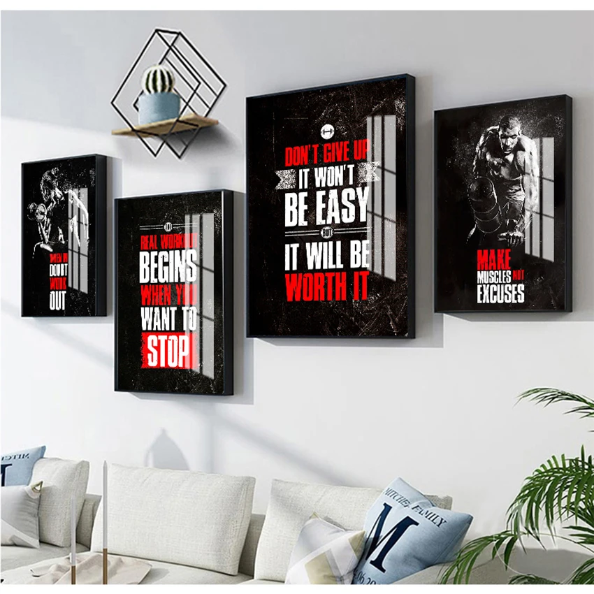 Muscle Bodybuilding Fitness Motivational Quotes Art Canvas Painting Poster Wall Picture Print for Home Gym Office Decor
Muscle Bodybuilding Fitness Motivational Quotes Art Canvas Painting Poster Wall Picture Print for Home Gym Office Decor