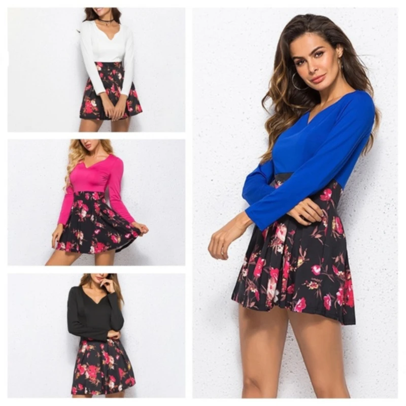 Women Summer Dresses 2022 Sexy Low-Cut V-Neck Long-Sleeved Floral Patchwork Mini Dress Vestidos Ropa Mujer
Women Summer Dresses 2022 Sexy Low-Cut V-Neck Long-Sleeved Floral Patchwork Mini Dress Vestidos Ropa Mujer