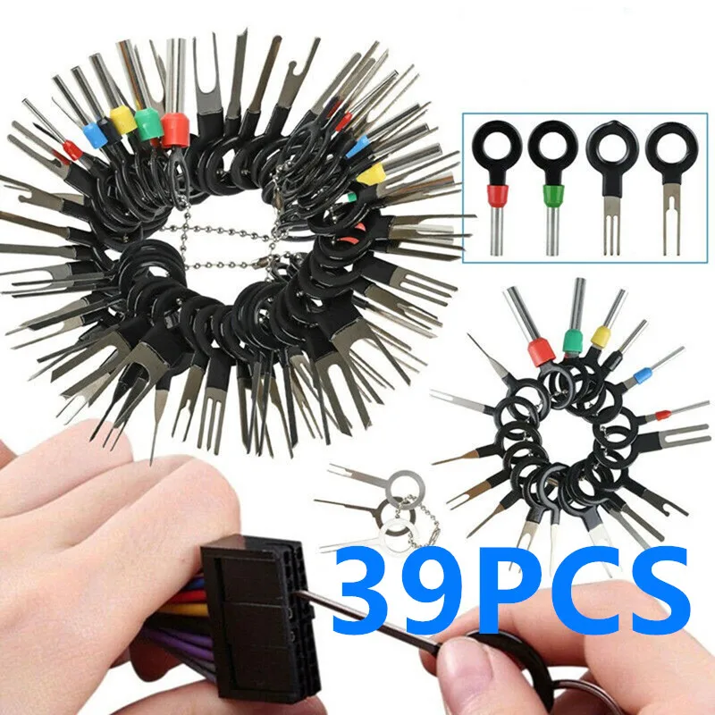 39pcs Automotive Car Wire Terminal Harness Electrical Wiring Crimp Connector Pin Extractor Puller Pin Needle Removal Repair Tool 
39pcs Automotive Car Wire Terminal Harness Electrical Wiring Crimp Connector Pin Extractor Puller Pin Needle Removal Repair Tool