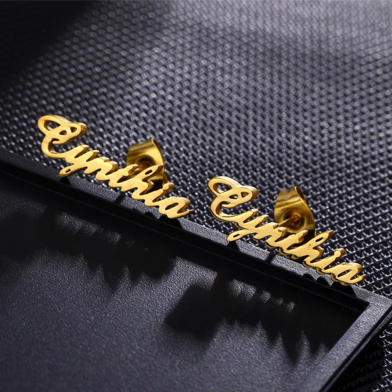 Custom Name Earring Stainless Steel Personalized Initial Letter Nameplate Stud Earrings For Women Gold Jewelry Party Gift
Custom Name Earring Stainless Steel Personalized Initial Letter Nameplate Stud Earrings For Women Gold Jewelry Party Gift