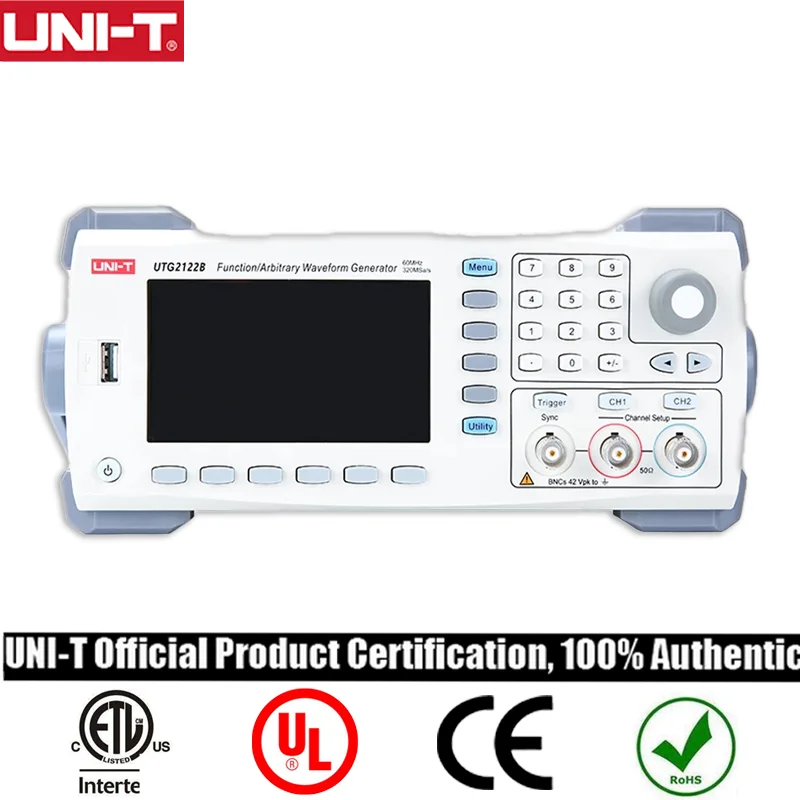 

UNI-T 120MHz Dual Channel Function Generator UTG2122B Arbitrary Waveform Generator 1.28GSa/s 6Bits