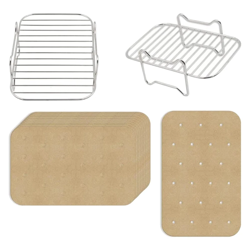 2 Pieces 304 Stainless Steel Hot Air Fryer Grill Grate With 100 Pieces Baking Paper Compatible With Ninja Foodi AF300EU
2 Pieces 304 Stainless Steel Hot Air Fryer Grill Grate With 100 Pieces Baking Paper Compatible With Ninja Foodi AF300EU