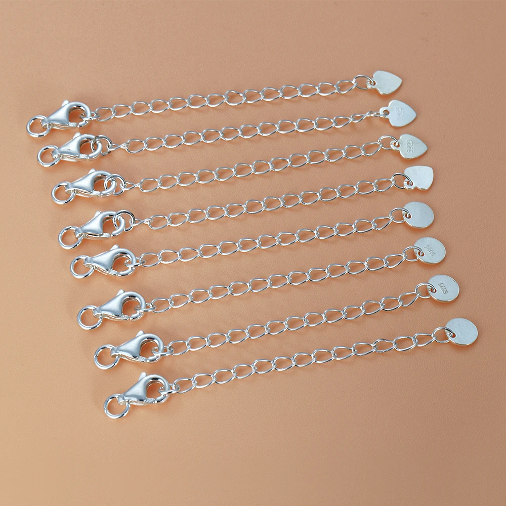2pcs 925 Silver Extension Tail Chain With Round Heart Tag Decoration Chain For Jewelry Making Findings Bracelet Necklace
2pcs 925 Silver Extension Tail Chain With Round Heart Tag Decoration Chain For Jewelry Making Findings Bracelet Necklace