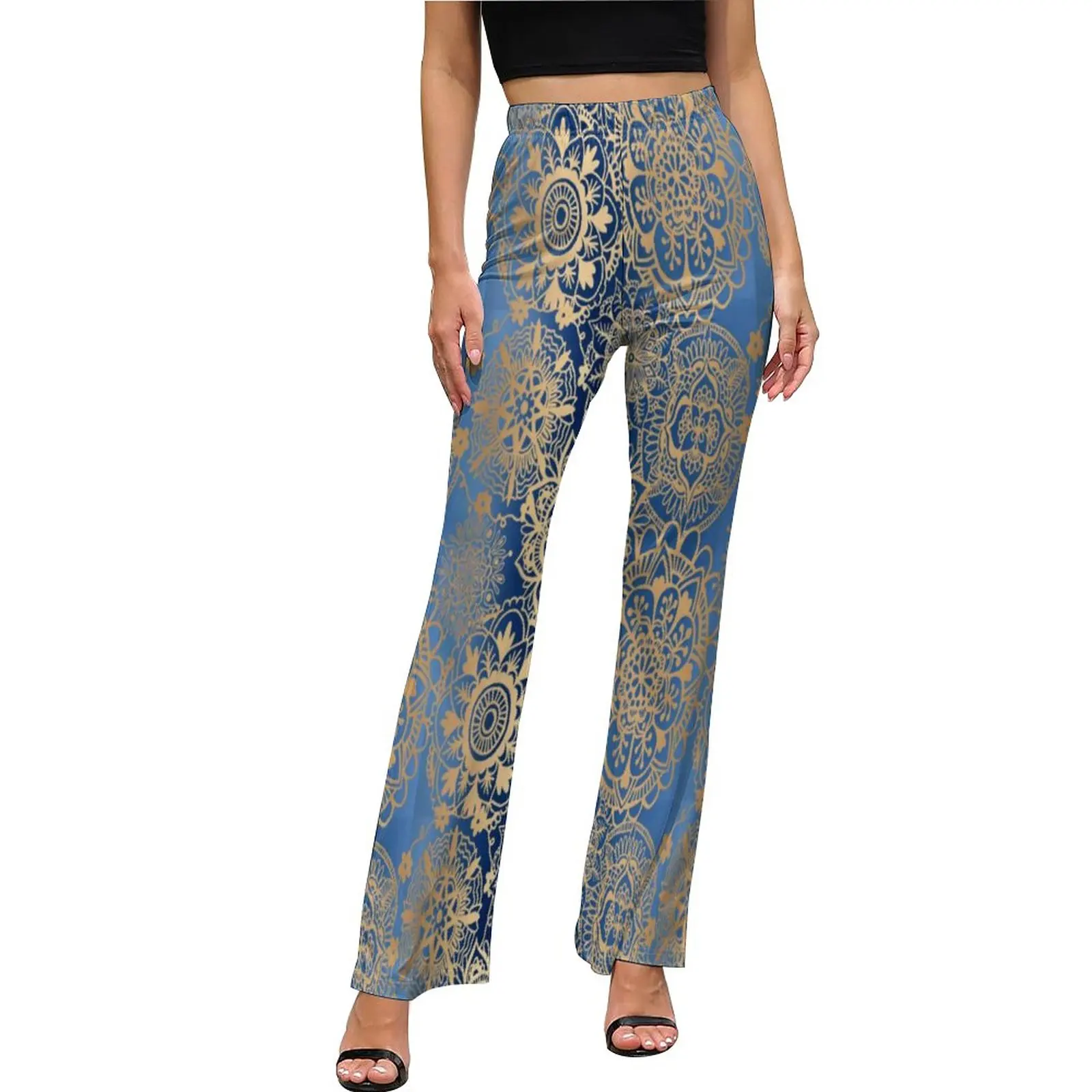Vintage Metallic Print Pants Gold Mandala Pattern Office Flared Trousers Summer Female Print Street Style Slim Fit Pants
Vintage Metallic Print Pants Gold Mandala Pattern Office Flared Trousers Summer Female Print Street Style Slim Fit Pants