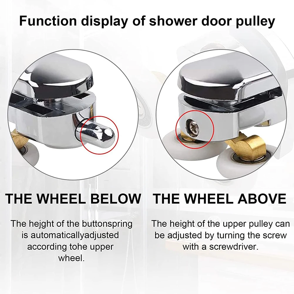 4Pcs Shower Screen Door Rollers Zinc Alloy Runners Wheels Twin Top Replacement Home Garden Improvement Plumbing Fixture
4Pcs Shower Screen Door Rollers Zinc Alloy Runners Wheels Twin Top Replacement Home Garden Improvement Plumbing Fixture