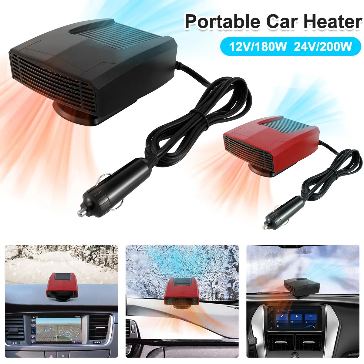 Car Heater 180W/12V 200W/24V Car Defogger Heater Fan 2 in 1 Cooling & Heating Car Windshield Defroster Auto Anti-Fog Heater
Car Heater 180W/12V 200W/24V Car Defogger Heater Fan 2 in 1 Cooling & Heating Car Windshield Defroster Auto Anti-Fog Heater