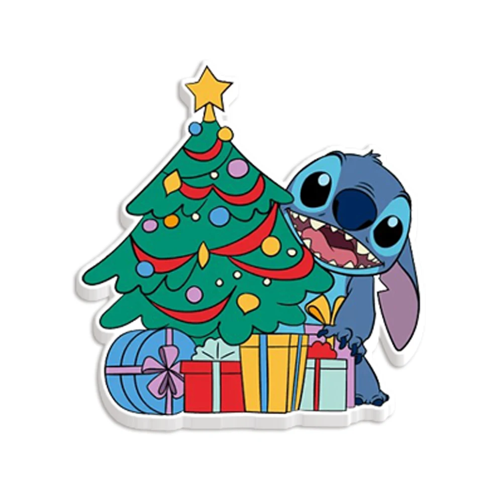 

Christmas Disney Lilo & Stitch Pattern Planar Resin Printed for DIY Hair Bows Clips Decorations 10Pcs/lots