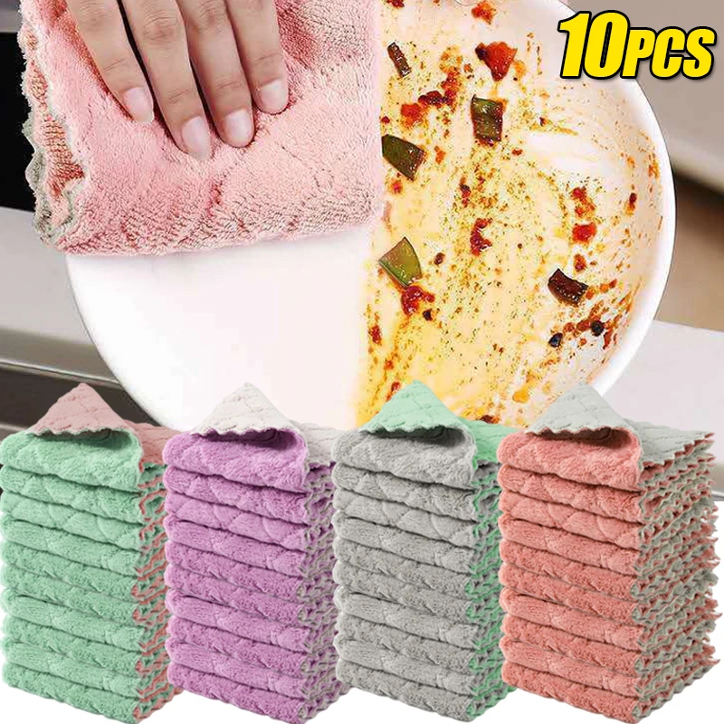 Double Sided Microfiber Cleaning Cloth Absorbent Kitchen Cleaning Rag Reusable Tableware Dish Washing Towel Non Stick Oil Rags
Double Sided Microfiber Cleaning Cloth Absorbent Kitchen Cleaning Rag Reusable Tableware Dish Washing Towel Non Stick Oil Rags