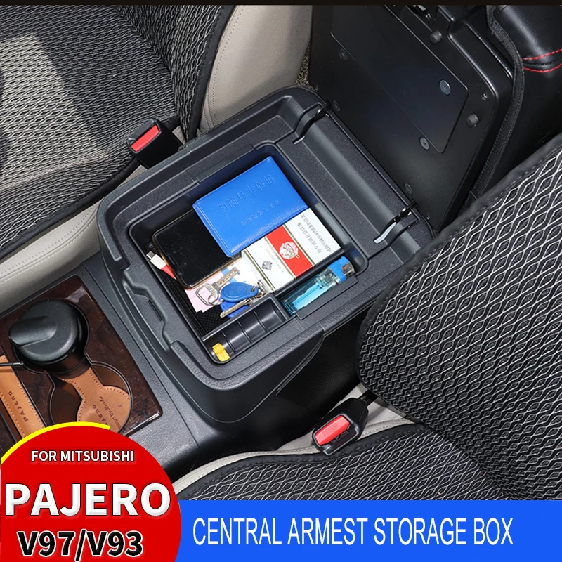 

For Mitsubishi Pajero Armrest Box Storage Center Console Storage Box Tidy V93 V97 V98 Pajero Organize Stowing Tidying Accessorie