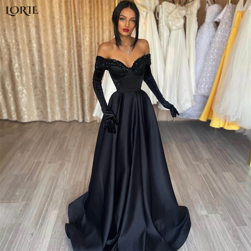 LORIE Elegant Black Prom Dresses Off Shoulder Glitter V-Neck A-Line Evening Dress 2023 Arabia Long Sleeves Party Gowns No Gloves
LORIE Elegant Black Prom Dresses Off Shoulder Glitter V-Neck A-Line Evening Dress 2023 Arabia Long Sleeves Party Gowns No Gloves