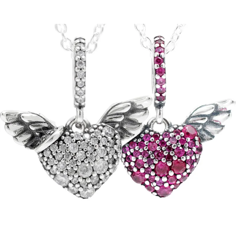 Original 925 Sterling Silver Sparkling Red Heart & Angel Wings With Crystal Necklace For Popular Bead Charm DIY Jewelry
Original 925 Sterling Silver Sparkling Red Heart & Angel Wings With Crystal Necklace For Popular Bead Charm DIY Jewelry