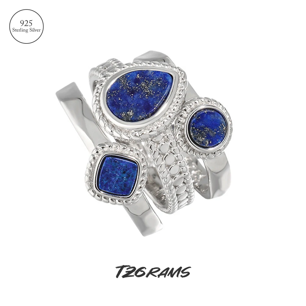 925 Sterling Silver Rings Set For Women Natural Lapis Lazuli Stone Stacking Band Jewelry Geometric Water Drop Original Jewelry
925 Sterling Silver Rings Set For Women Natural Lapis Lazuli Stone Stacking Band Jewelry Geometric Water Drop Original Jewelry