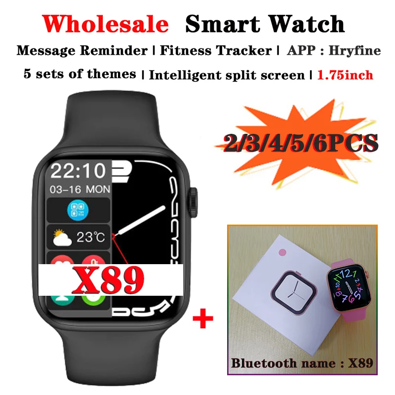 X89 smart watch Heart rate 1.75 inch Sports Sleep Monitoring men women smart watch PK x8 pro max T900 PRO MAX Smart Watch iwo12
X89 smart watch Heart rate 1.75 inch Sports Sleep Monitoring men women smart watch PK x8 pro max T900 PRO MAX Smart Watch iwo12