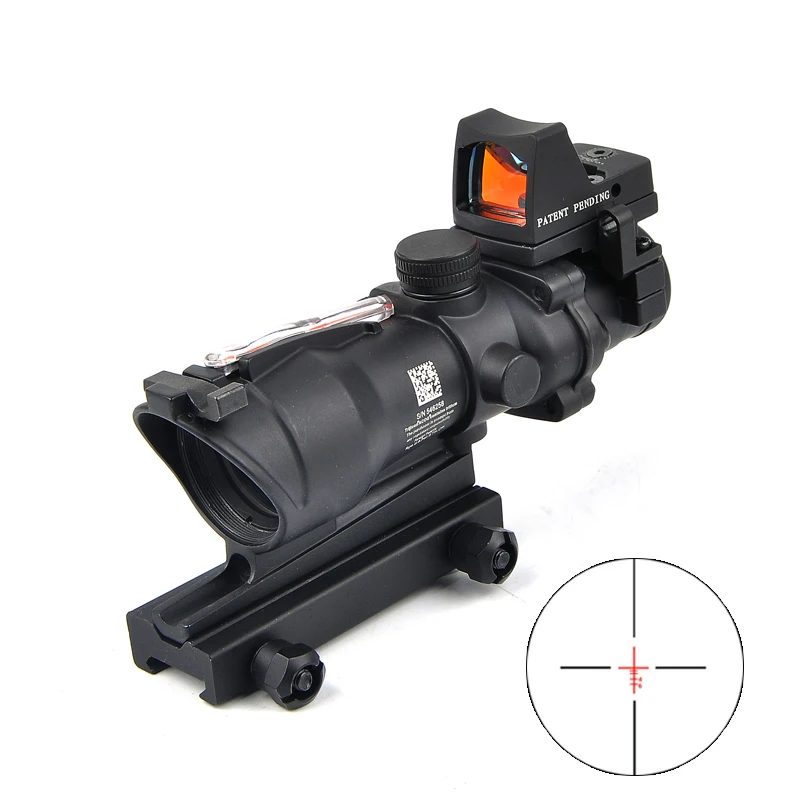 ACOG 4X32 Red Dot Sight Scope Real Red Fiber Riflescope Red Illuminated Rifle Scope w/ RMR for Airsoft Rifle Caza
ACOG 4X32 Red Dot Sight Scope Real Red Fiber Riflescope Red Illuminated Rifle Scope w/ RMR for Airsoft Rifle Caza