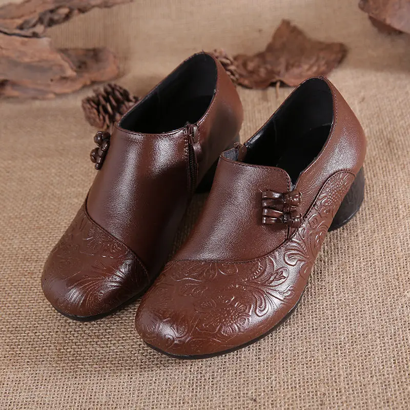 Designer Block Heel Loafer Women Luxury Genuine Leather Flats Embossed Flower Heeled Woman Shoes Retro Vintage Ethnic Boho Style
Designer Block Heel Loafer Women Luxury Genuine Leather Flats Embossed Flower Heeled Woman Shoes Retro Vintage Ethnic Boho Style