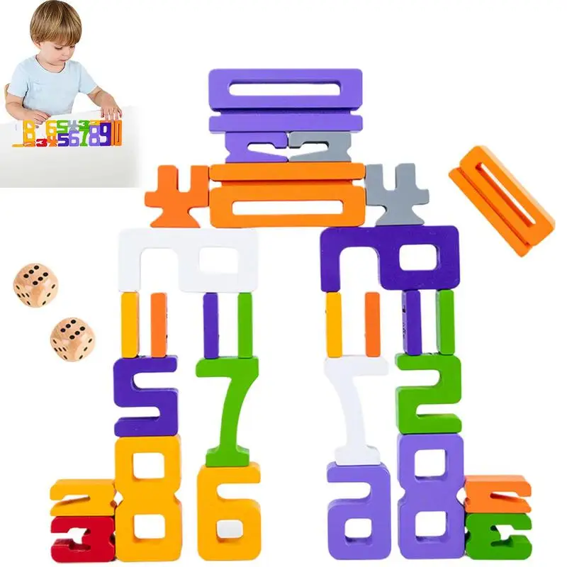 

Number Building Blocks Stacking Wooden Number Balance Blocks Toddlers STEM Classroom Education Toys Preschool Learning