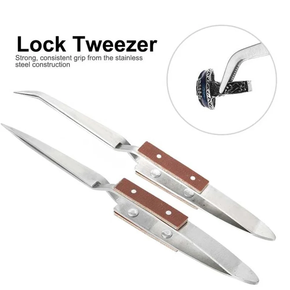 2pcs Professional Stainless Steel Jewelry Tweezers For DIY Diamond Gem Jewelry Making Tools Welding Insulated Tweezers
2pcs Professional Stainless Steel Jewelry Tweezers For DIY Diamond Gem Jewelry Making Tools Welding Insulated Tweezers