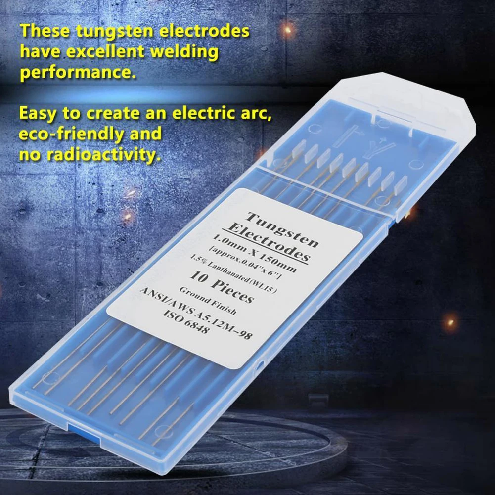 10PCS Stainless Steel Metal Welding WL15 Professional Tungsten Electrodes TIG Welding Rods 150mm 6" 1.0 1.6 2.4 3.2mm
10PCS Stainless Steel Metal Welding WL15 Professional Tungsten Electrodes TIG Welding Rods 150mm 6" 1.0 1.6 2.4 3.2mm