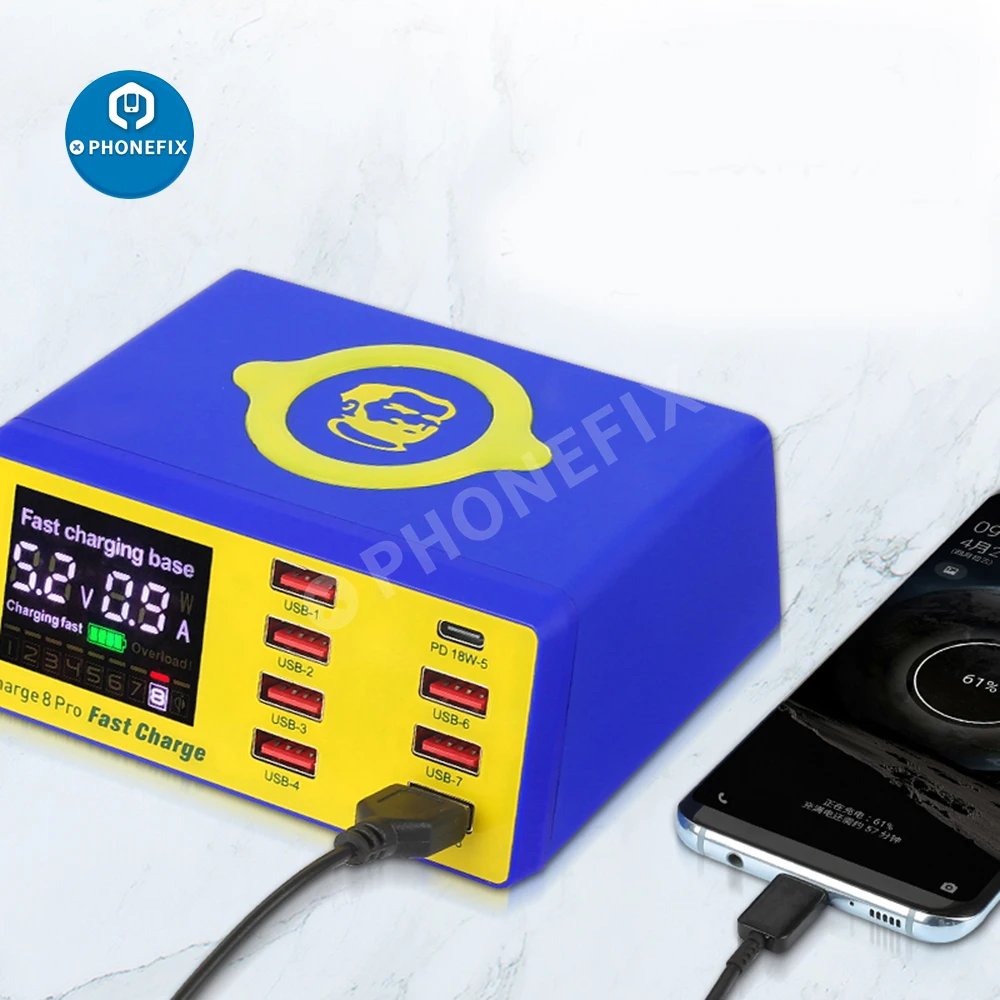 Зарядное устройство с 8 USB-портами 60 Вт 3 0 дюйма светодиодный дисплей - купить по