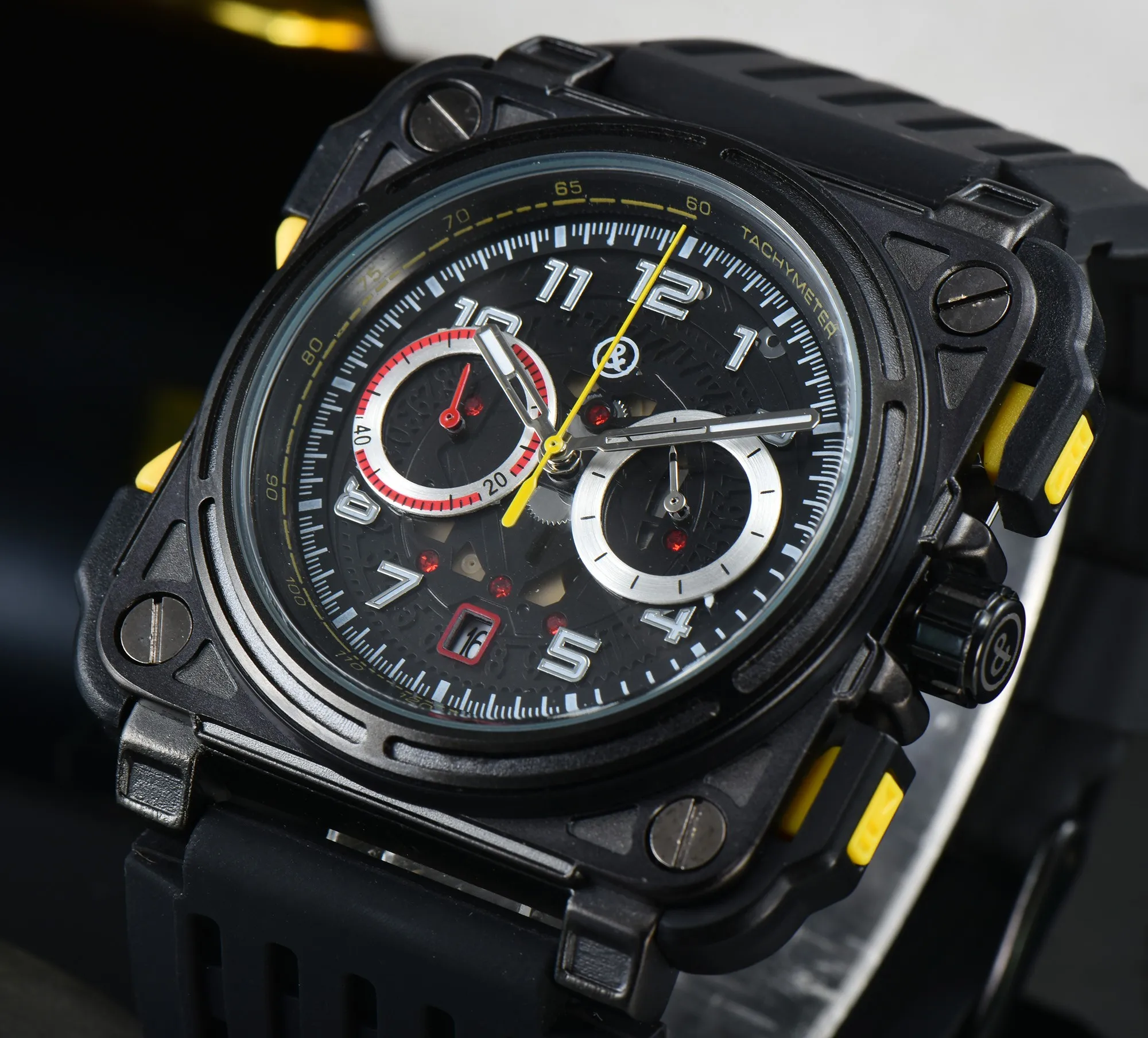 New Luxurious Multi-functional BR Men's Watch Fashion Sports Quartz Watch Top Grade Silicone Strap AAA Clock Montre Homme
New Luxurious Multi-functional BR Men's Watch Fashion Sports Quartz Watch Top Grade Silicone Strap AAA Clock Montre Homme